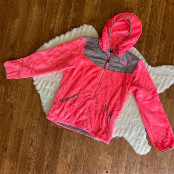 The NorthFace Neon Pink Orange Fluffly Zip Up - Picture 2 of 10